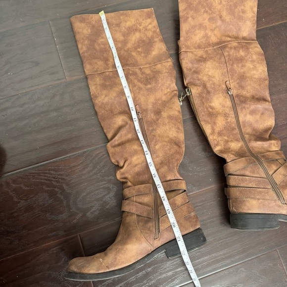 Brown Knee-High Buckle Boots equestrian boho western - Picture 4 of 6